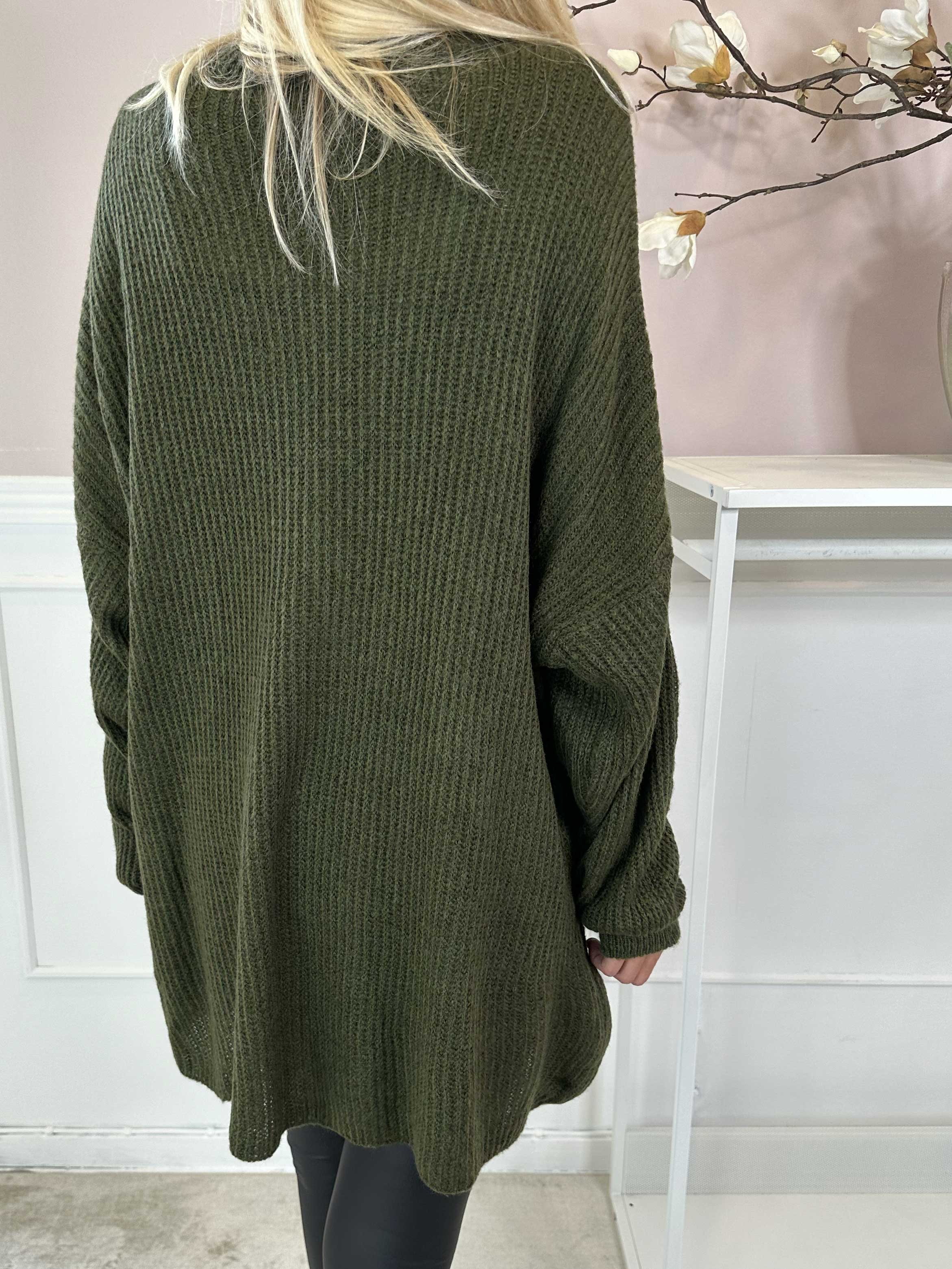 Dakota - Lang strikbluse med lommer